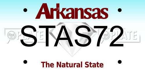 STAS72 Arkansas License Plate