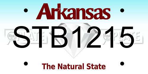 STB1215 Arkansas License Plate