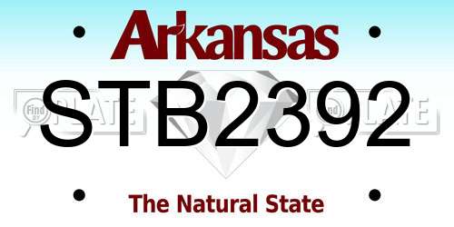 STB2392 Arkansas License Plate