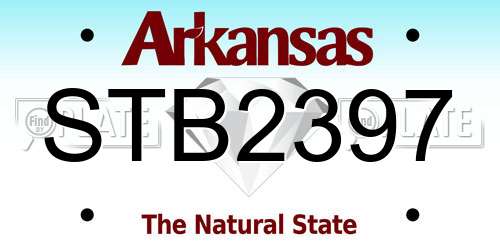 STB2397 Arkansas License Plate