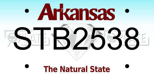 STB2538 Arkansas License Plate