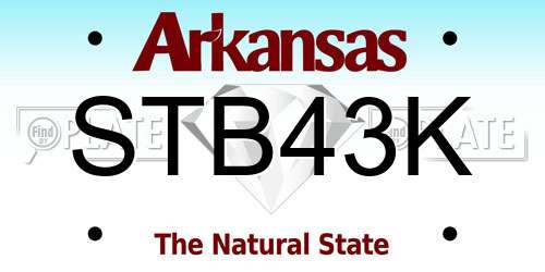 STB43K Arkansas License Plate