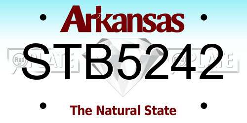 STB5242 Arkansas License Plate