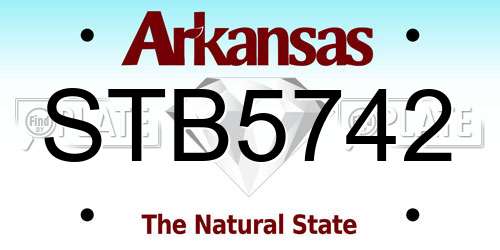 STB5742 Arkansas License Plate