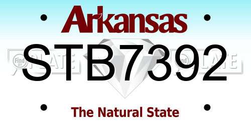 STB7392 Arkansas License Plate