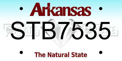 STB7535 Arkansas License Plate