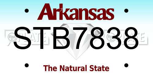 STB7838 Arkansas License Plate