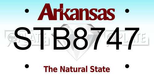 STB8747 Arkansas License Plate