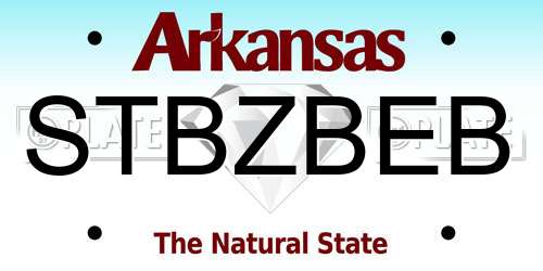 STBZBEB Arkansas License Plate