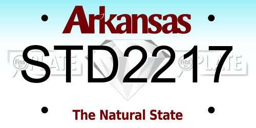 STD2217 Arkansas License Plate