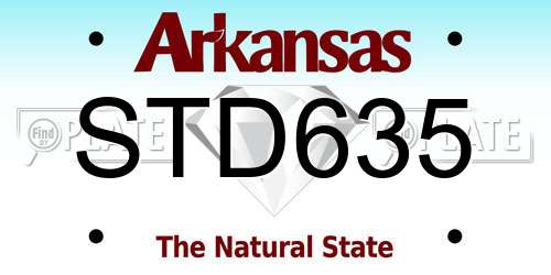 STD635 Arkansas License Plate