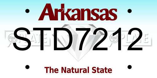 STD7212 Arkansas License Plate