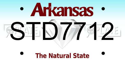 STD7712 Arkansas License Plate