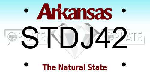 STDJ42 Arkansas License Plate