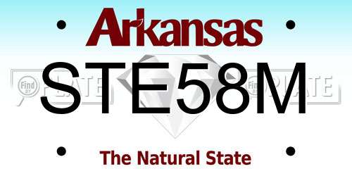 STE58M Arkansas License Plate