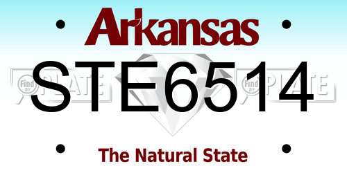 STE6514 Arkansas License Plate