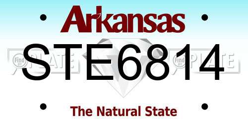 STE6814 Arkansas License Plate