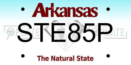 STE85P Arkansas License Plate