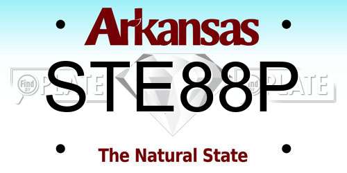 STE88P Arkansas License Plate