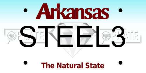 STEEL3 Arkansas License Plate