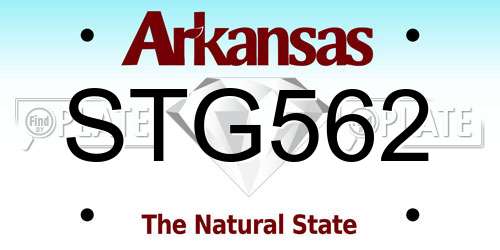 STG562 Arkansas License Plate