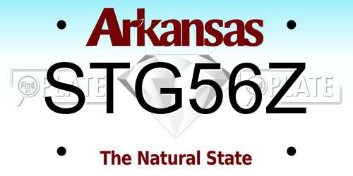 STG56Z Arkansas License Plate