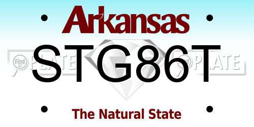 STG86T Arkansas License Plate