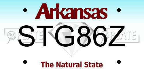 STG86Z Arkansas License Plate