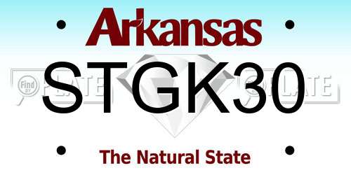 STGK30 Arkansas License Plate
