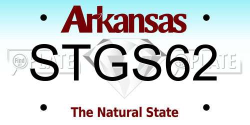 STGS62 Arkansas License Plate