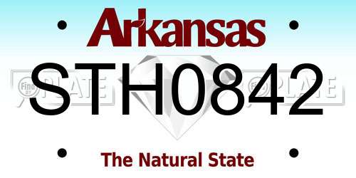 STH0842 Arkansas License Plate