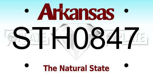 STH0847 Arkansas License Plate