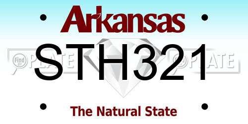 STH321 Arkansas License Plate