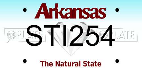 STI254 Arkansas License Plate