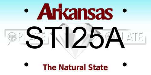 STI25A Arkansas License Plate