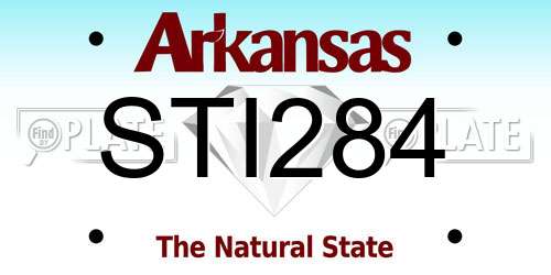 STI284 Arkansas License Plate