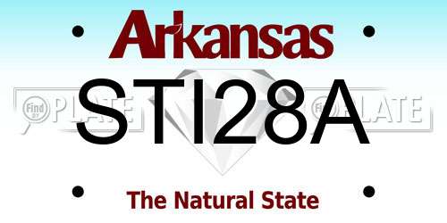 STI28A Arkansas License Plate