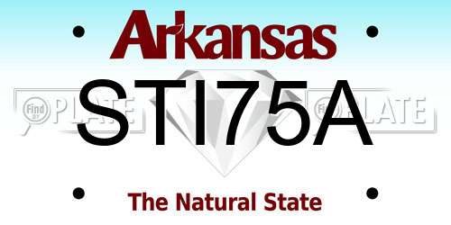 STI75A Arkansas License Plate