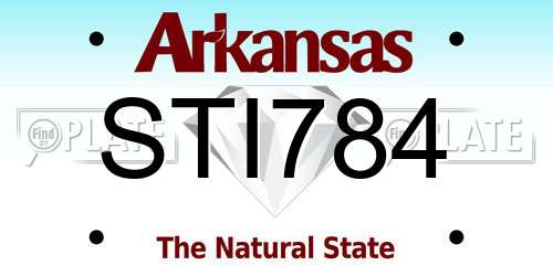 STI784 Arkansas License Plate