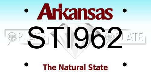 STI962 Arkansas License Plate