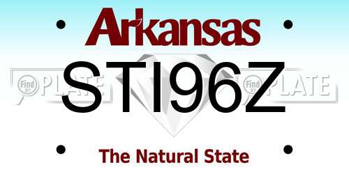 STI96Z Arkansas License Plate