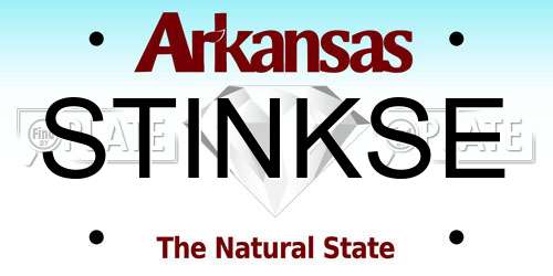 STINKSE Arkansas License Plate