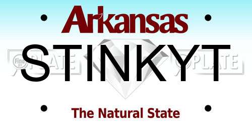 STINKYT Arkansas License Plate