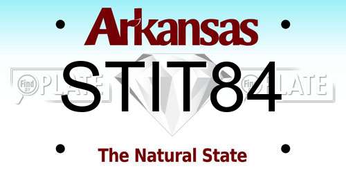 STIT84 Arkansas License Plate