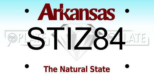 STIZ84 Arkansas License Plate