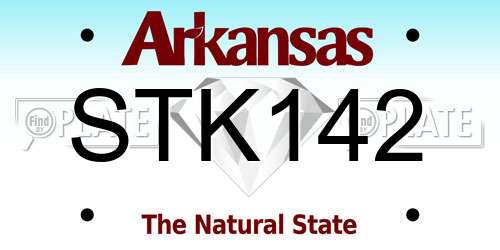STK142 Arkansas License Plate
