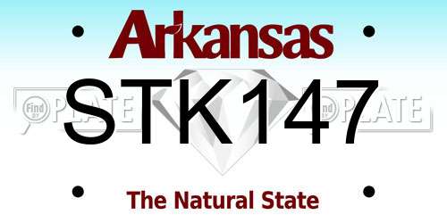 STK147 Arkansas License Plate