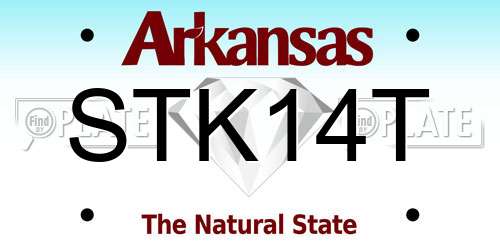 STK14T Arkansas License Plate