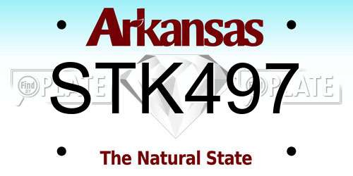 STK497 Arkansas License Plate