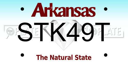 STK49T Arkansas License Plate